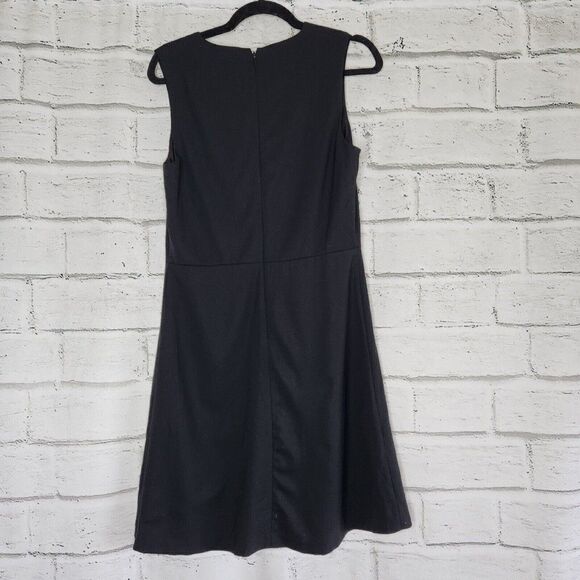 Theory Women's Myani Contour Sleeveless Solid Black Knee Length Dress Stretch 8 - Picture 2 of 11